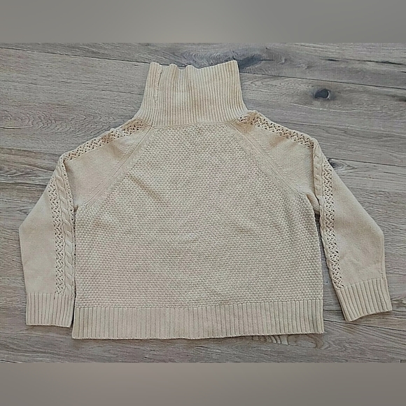 J Crew Wool Blend Embellished Cable Sweater Heather Muslin Size XL - Picture 11 of 11